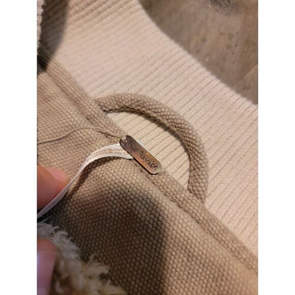 Free people off white Sherpa bomber jacket womens - Picture 4 of 7